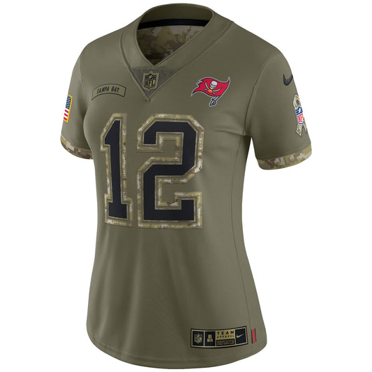 Women's Tom Brady Nike Buccaneers 2022 Salute To Service Limited Jersey - Green