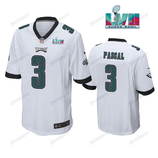 Zach Pascal 3 Philadelphia Eagles Super Bowl LVII Game Player Men Jersey - White