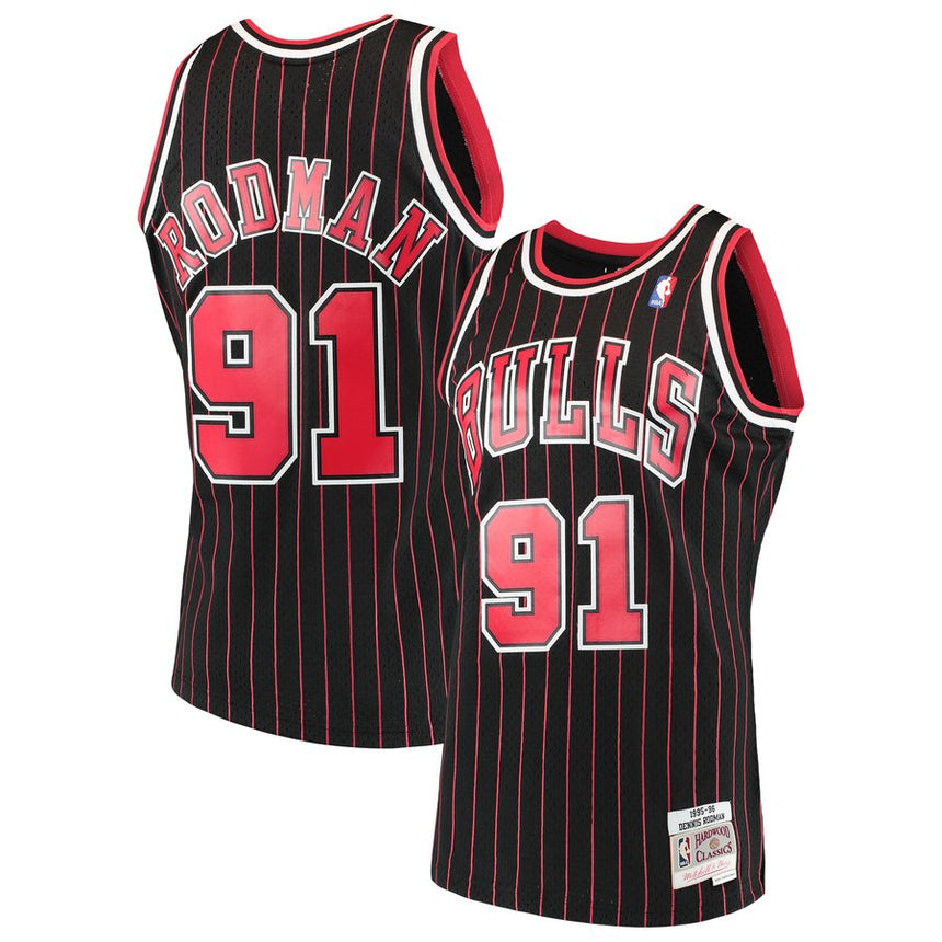 Youth Chicago Bulls Dennis Rodman Mitchell & Ness Black 1995-96 Hardwood Classics Swingman Jersey