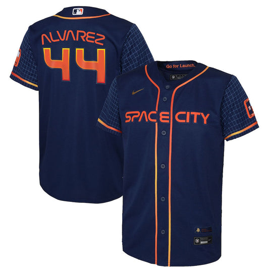 Youth Houston Astros Yordan Alvarez Space City Connect Replica Jersey - Navy